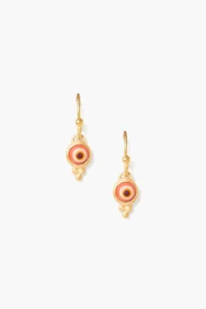 EG-5458 rose evil eye dangle earrings