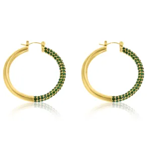 ELLA CZ HOOP - EMERALD