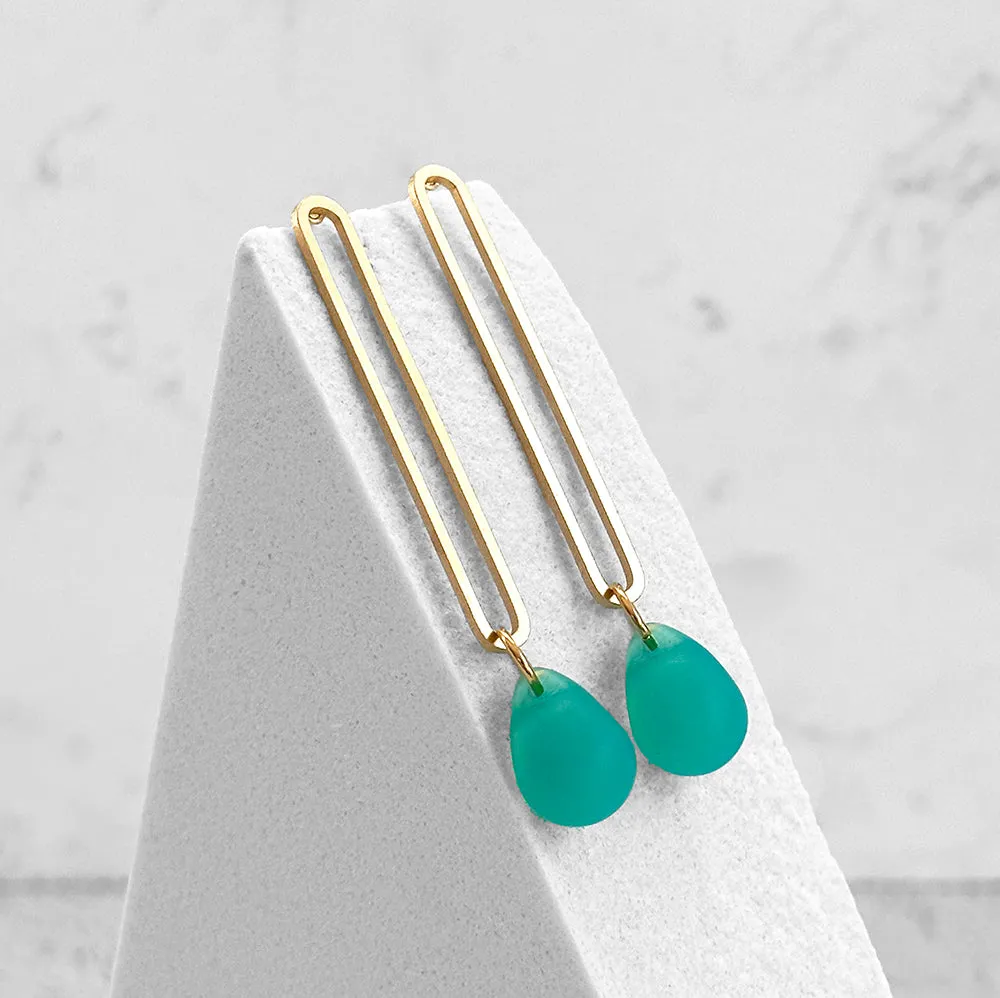 Elongated Oval Drop Earrings