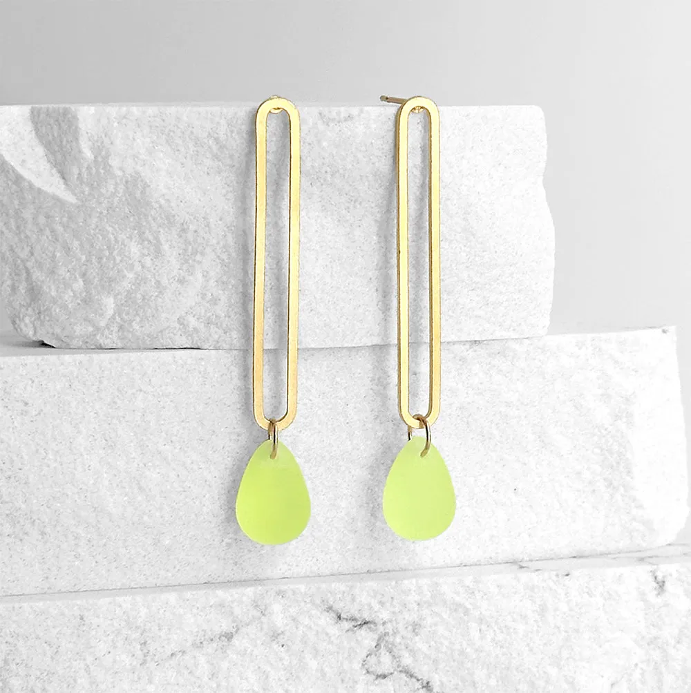 Elongated Oval Drop Earrings