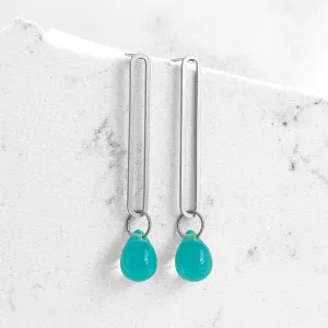 Elongated Oval Drop Earrings