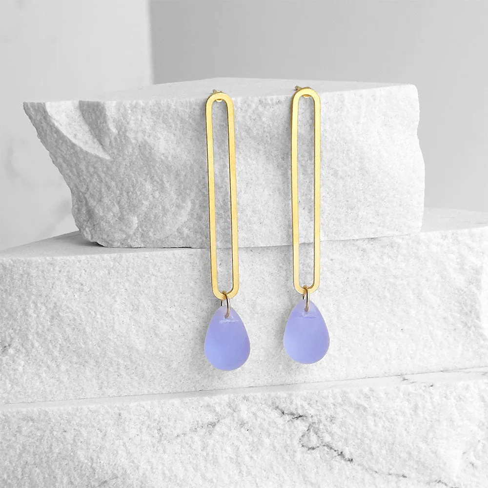 Elongated Oval Drop Earrings