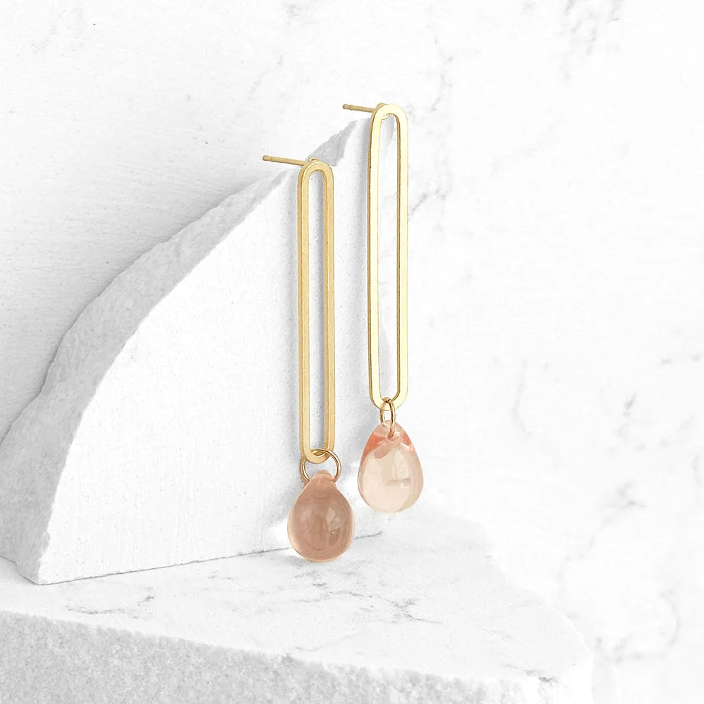 Elongated Oval Drop Earrings