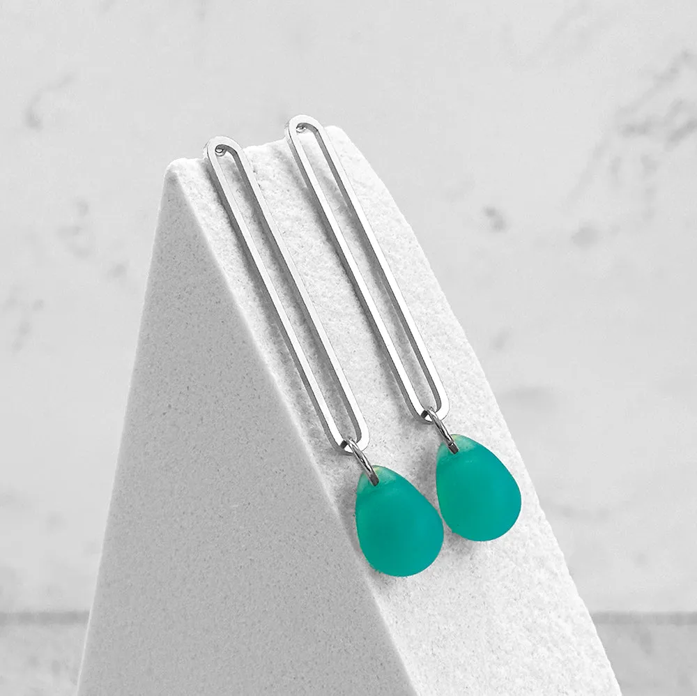 Elongated Oval Drop Earrings