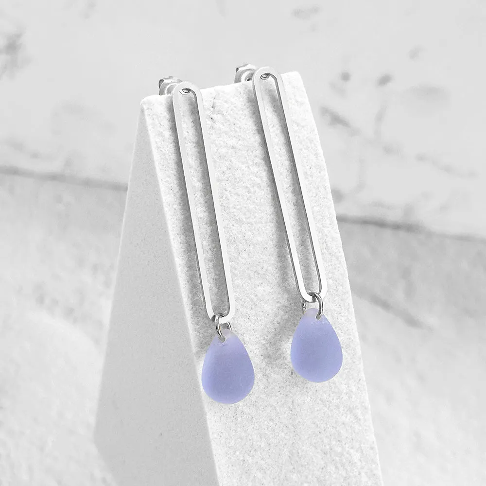 Elongated Oval Drop Earrings