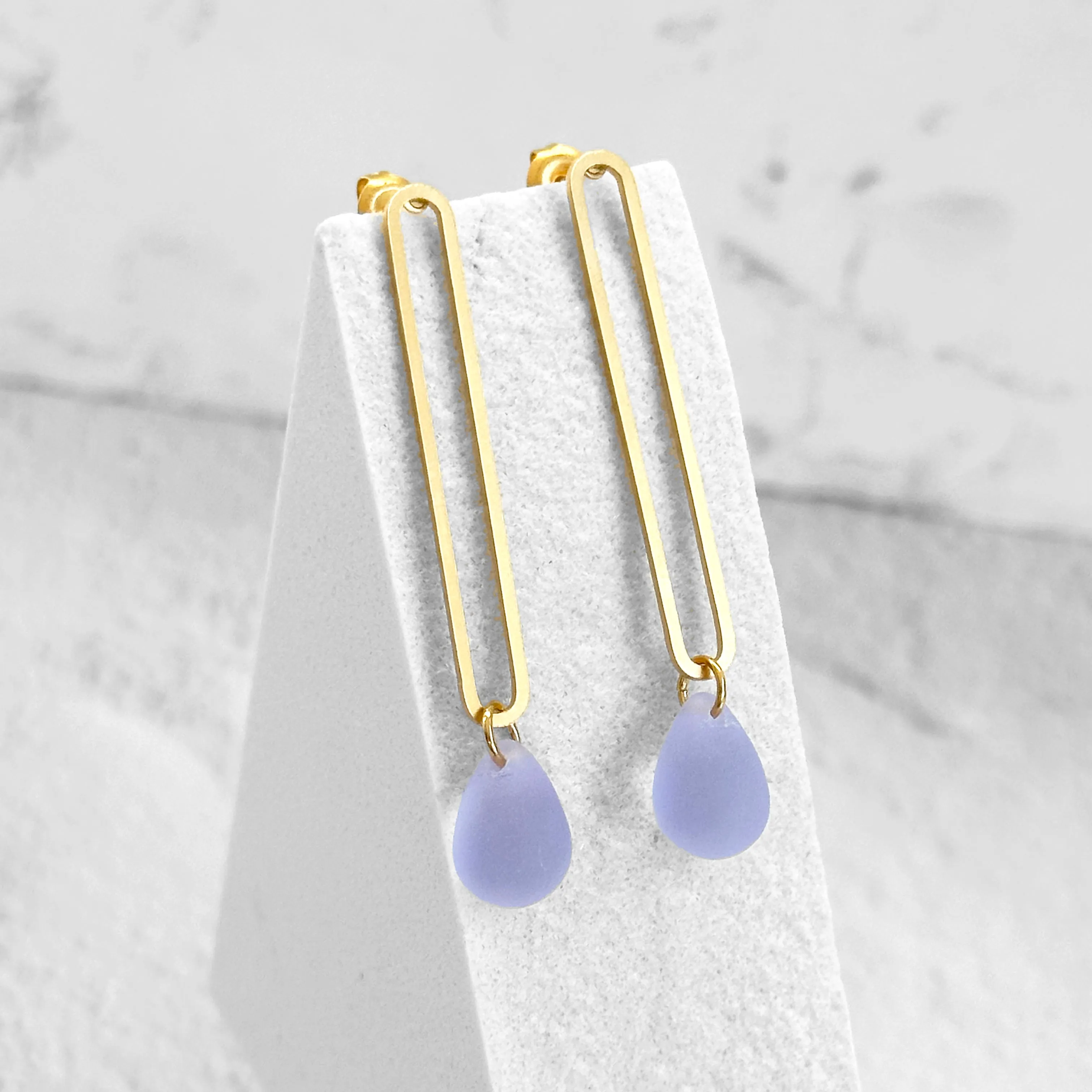 Elongated Oval Drop Earrings