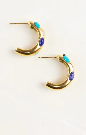 Embedded Turquoise Hoops