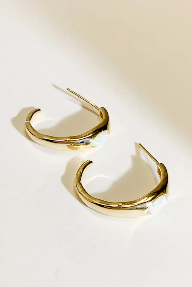 Embry Opal Hoops