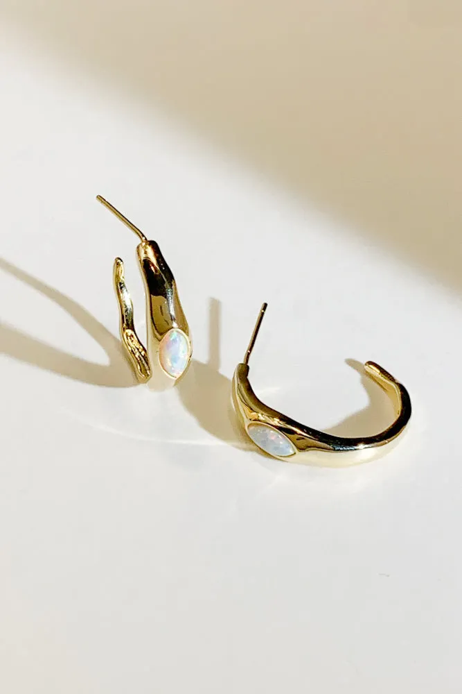 Embry Opal Hoops
