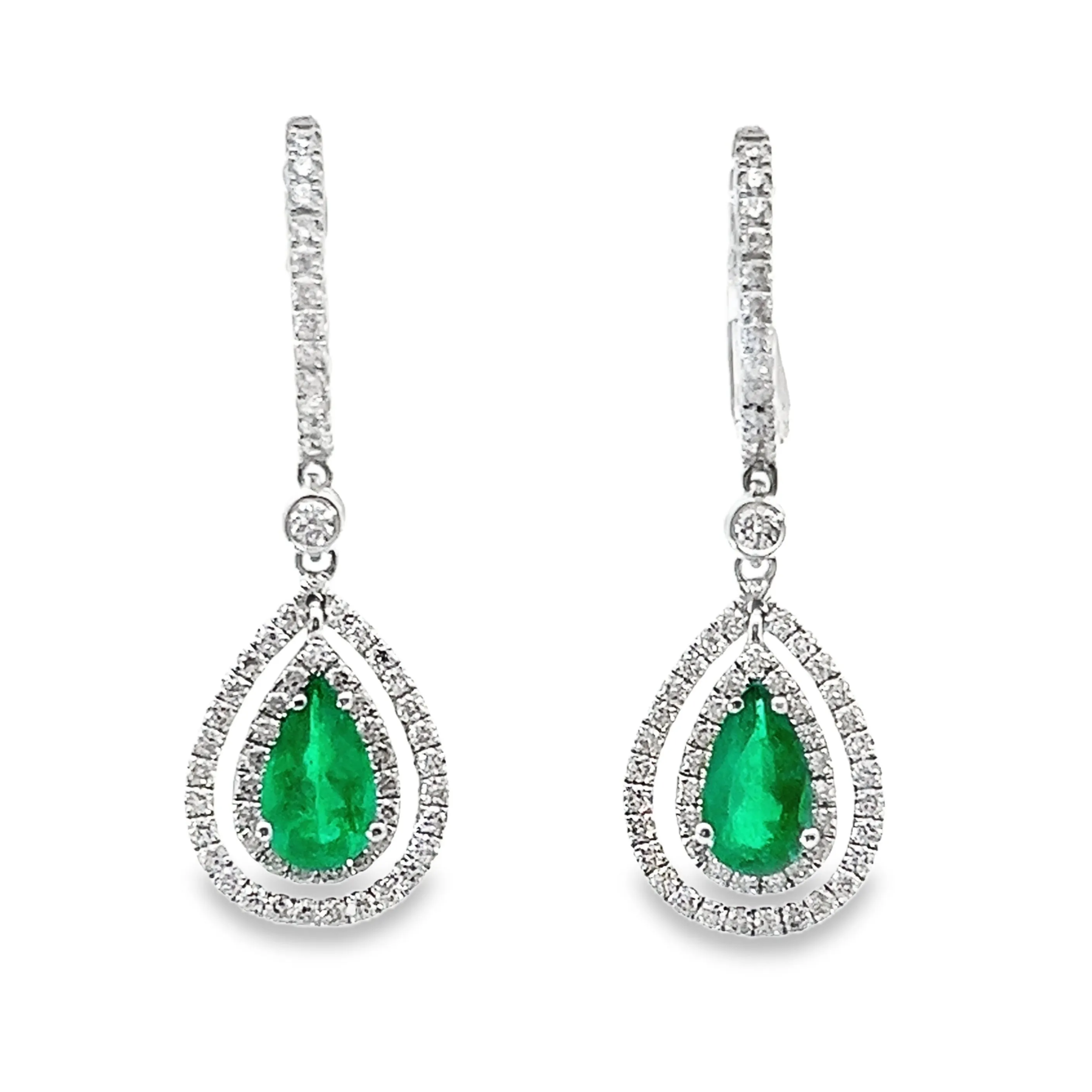 Emerald and Diamond Drop Earrings
