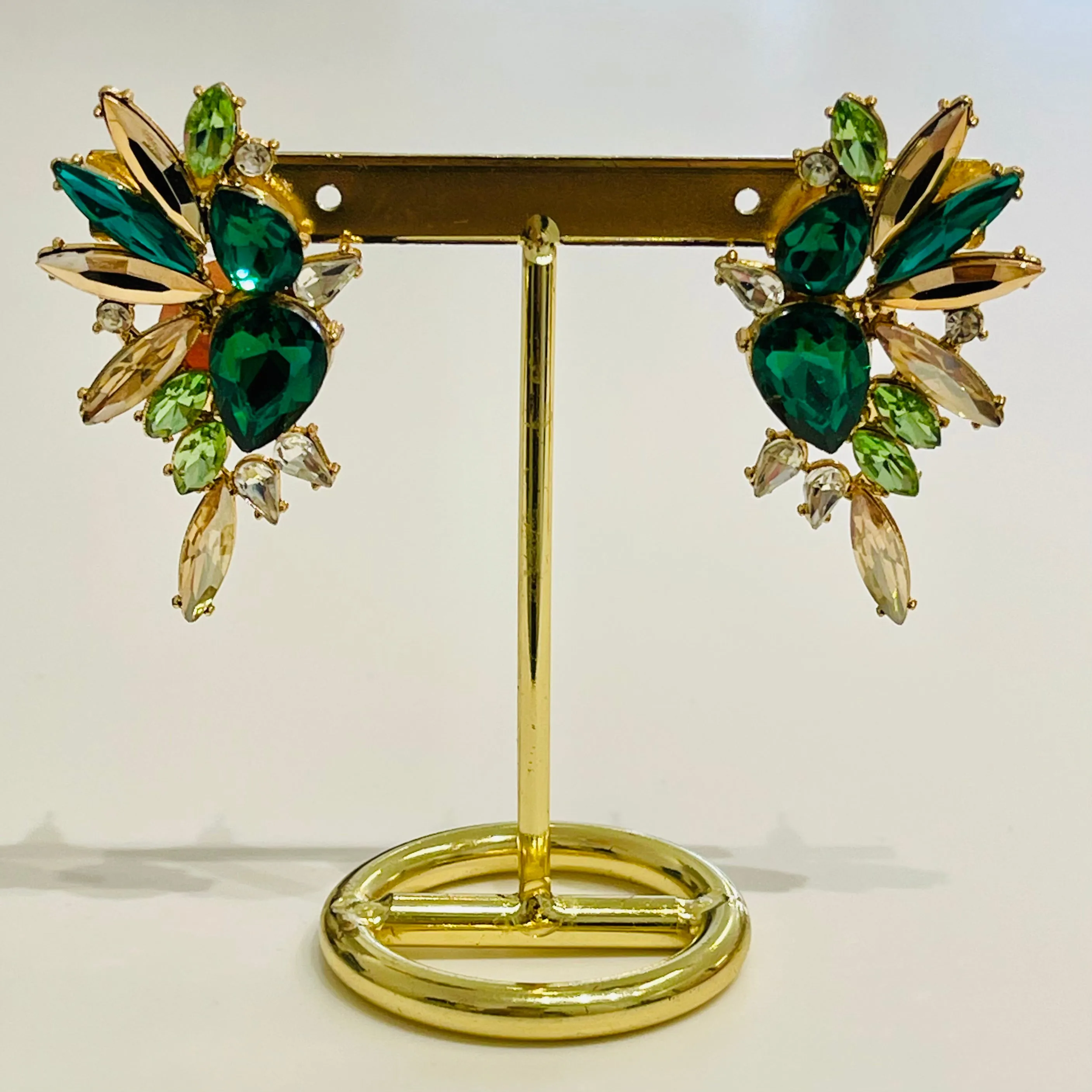 Emerald Butterfly Wing Earrings