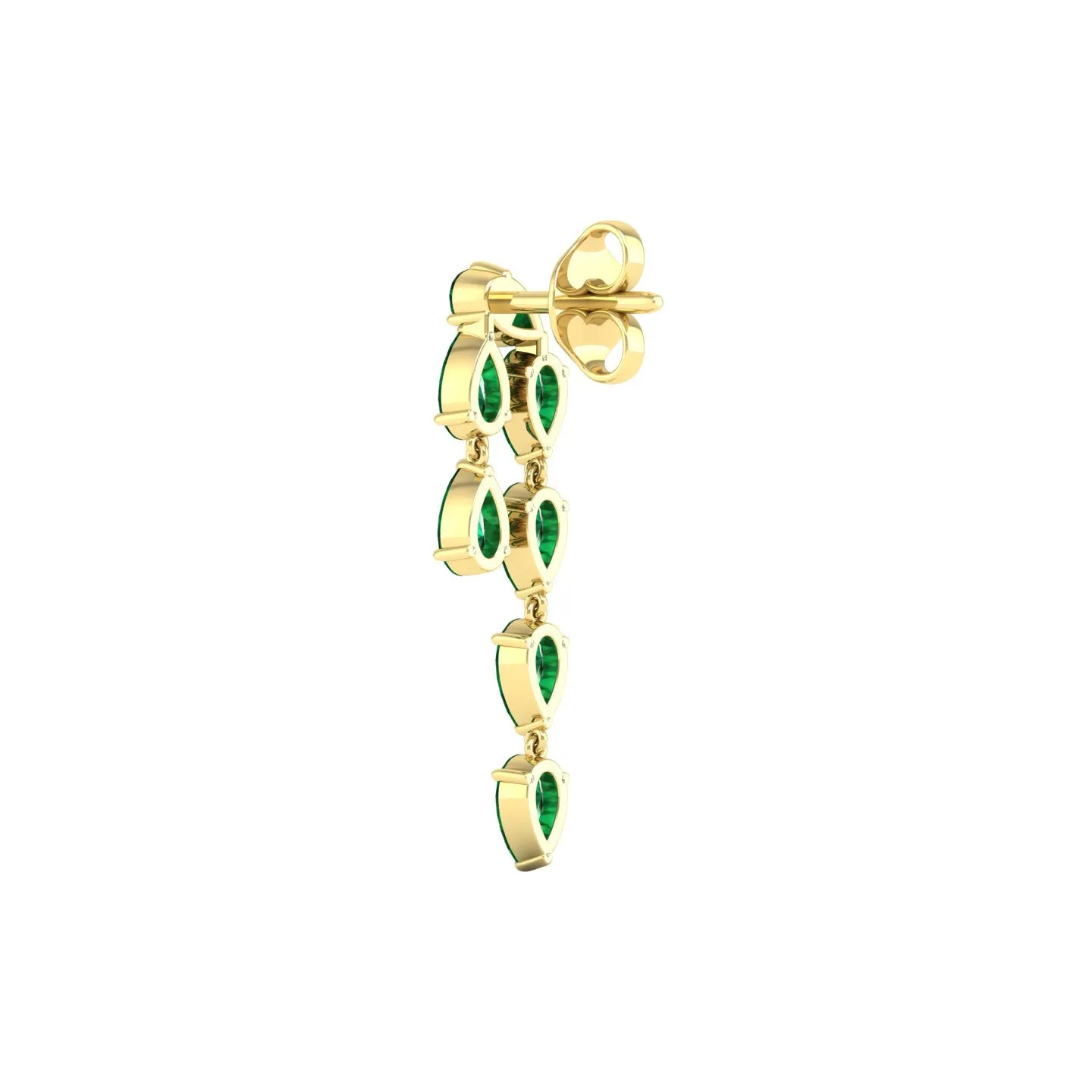 Emerald Double Linear Drop Earrings