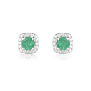 Emerald Halo Earrings