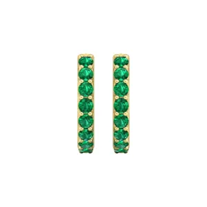 Emerald Huggie Earrings