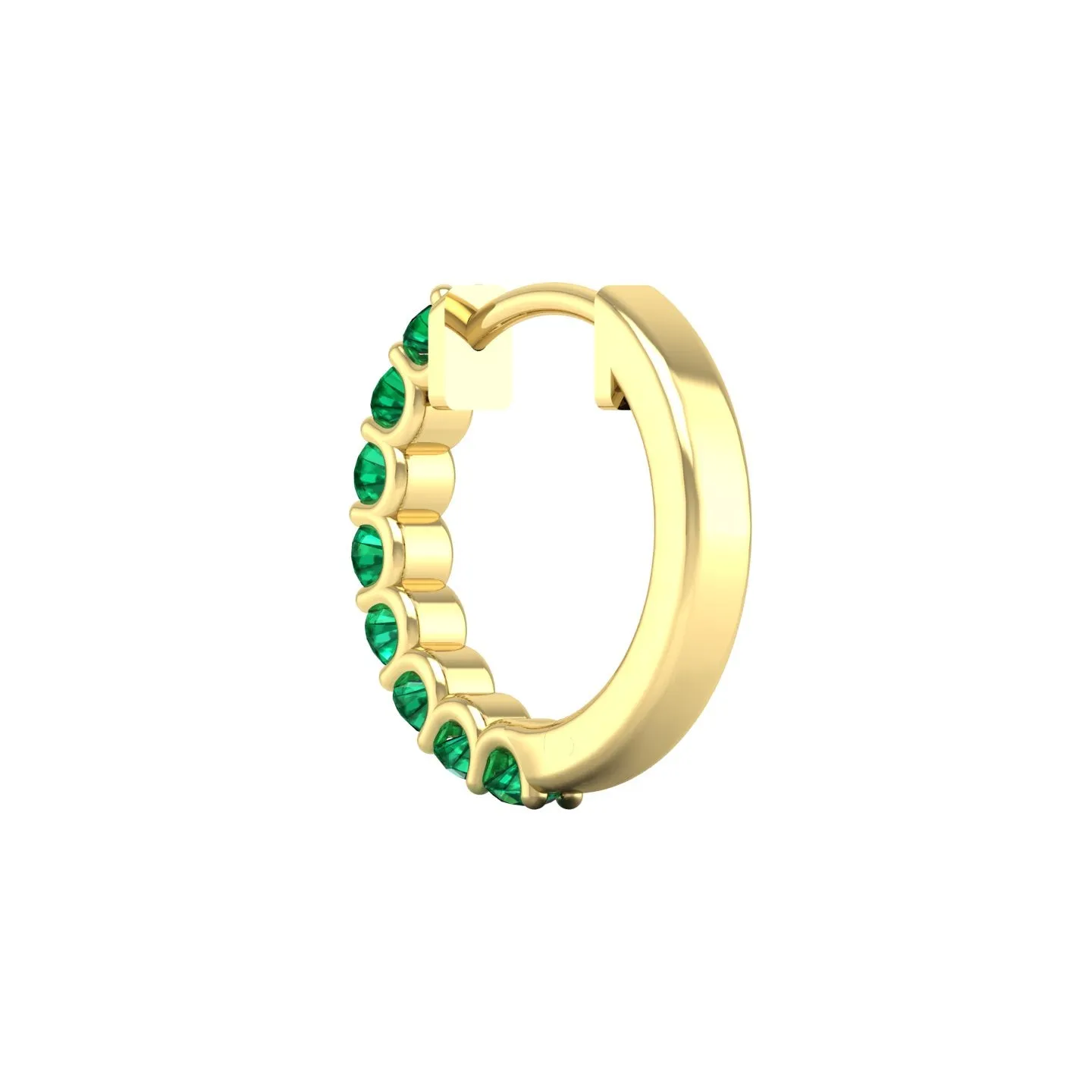 Emerald Huggie Earrings