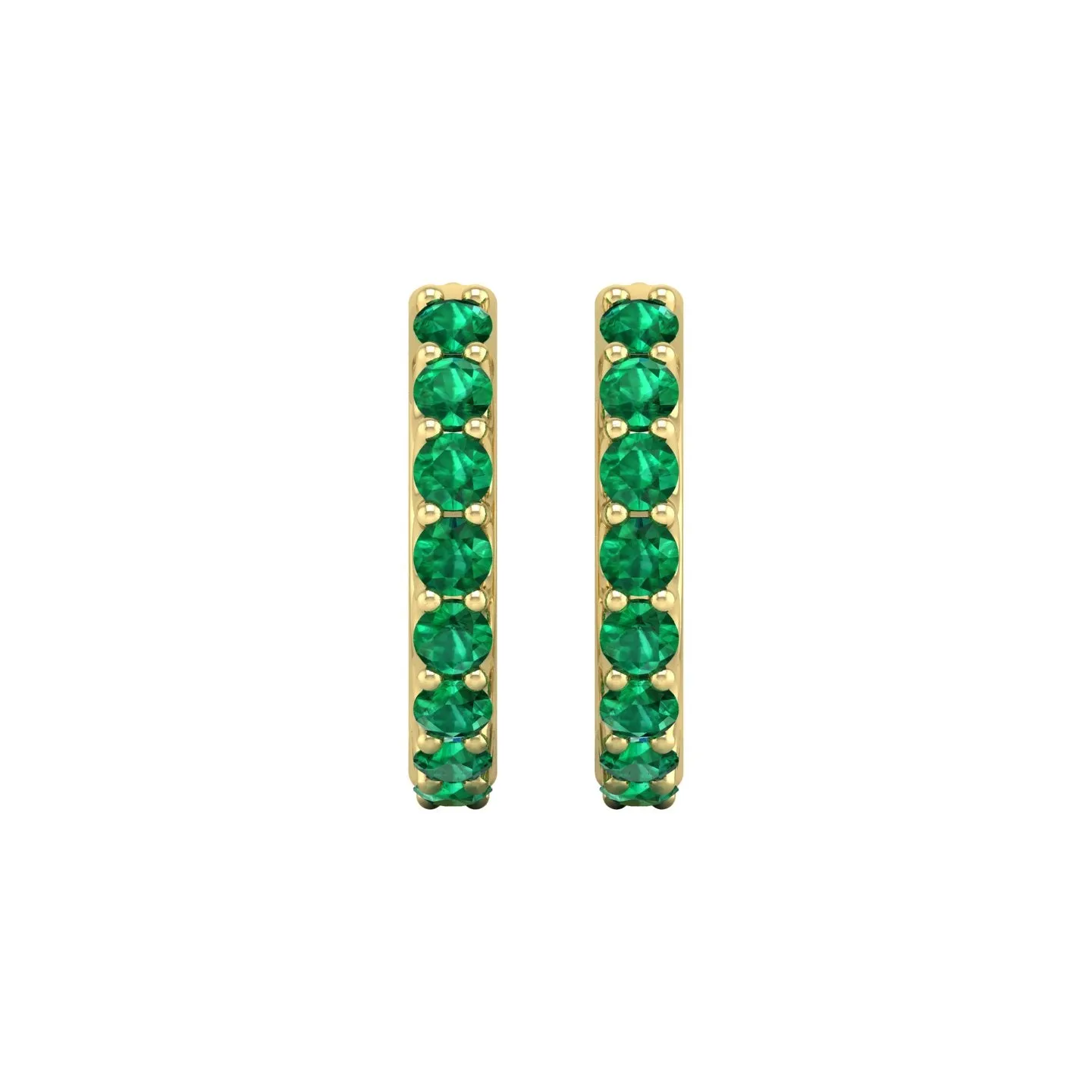 Emerald Huggie Earrings