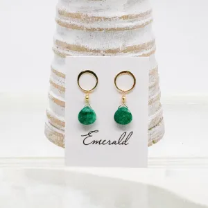Emerald Luna Gold Earrings