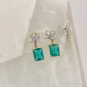 EMERALD PRINCESS CUT earrings