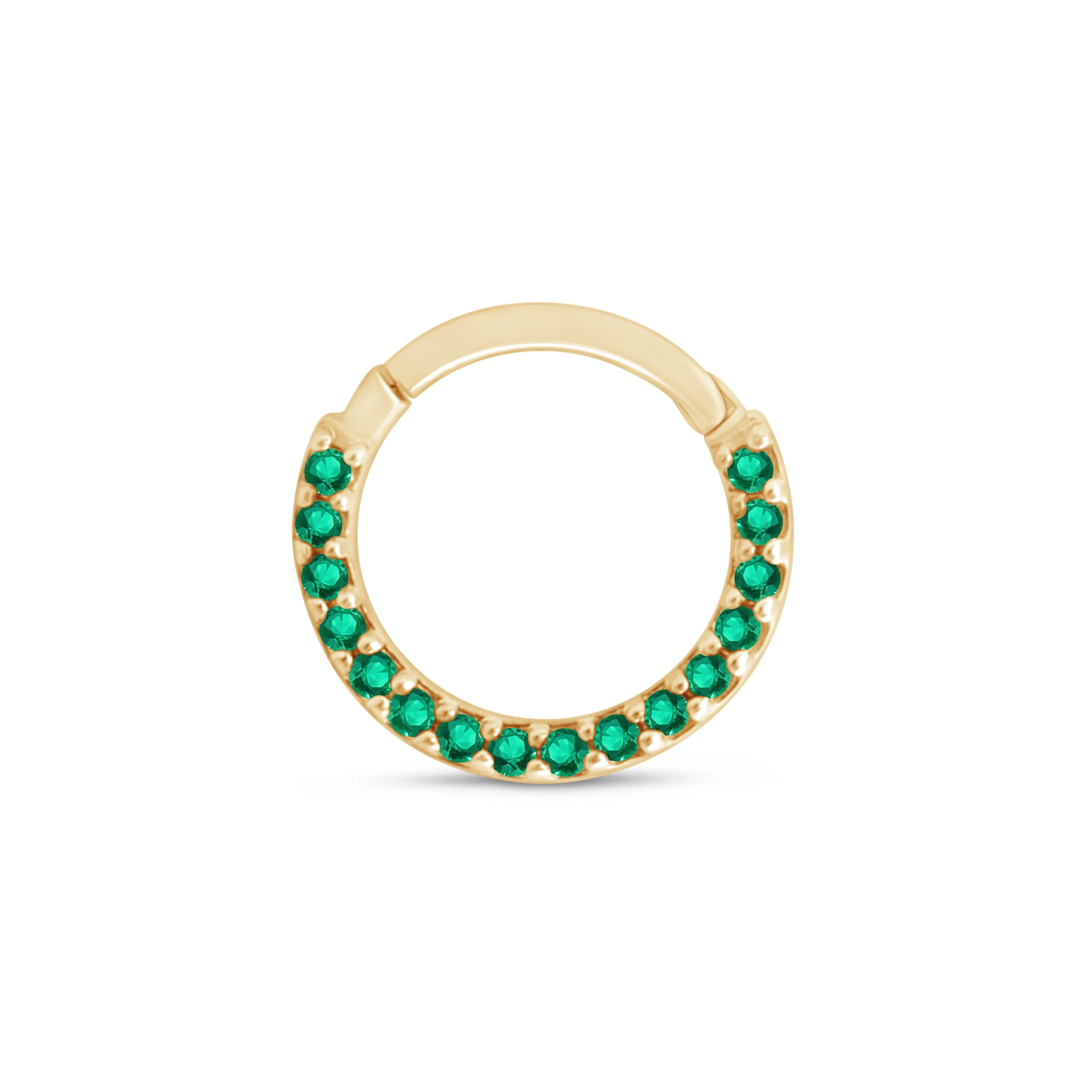 Emerald Studded Clicker Hoop