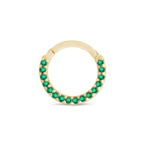 Emerald Studded Clicker Hoop