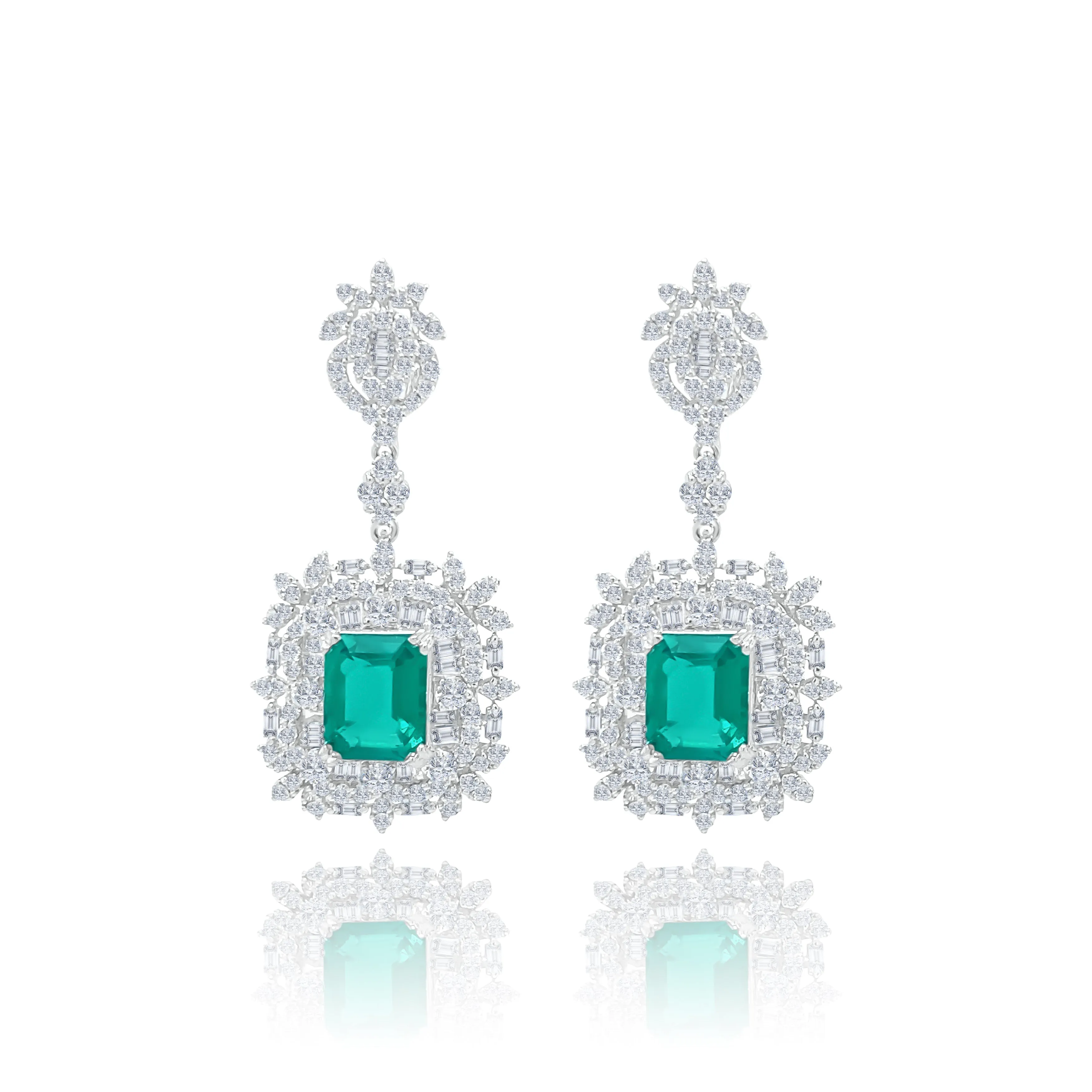 Emeralds & Diamonds "Athens" Earrings