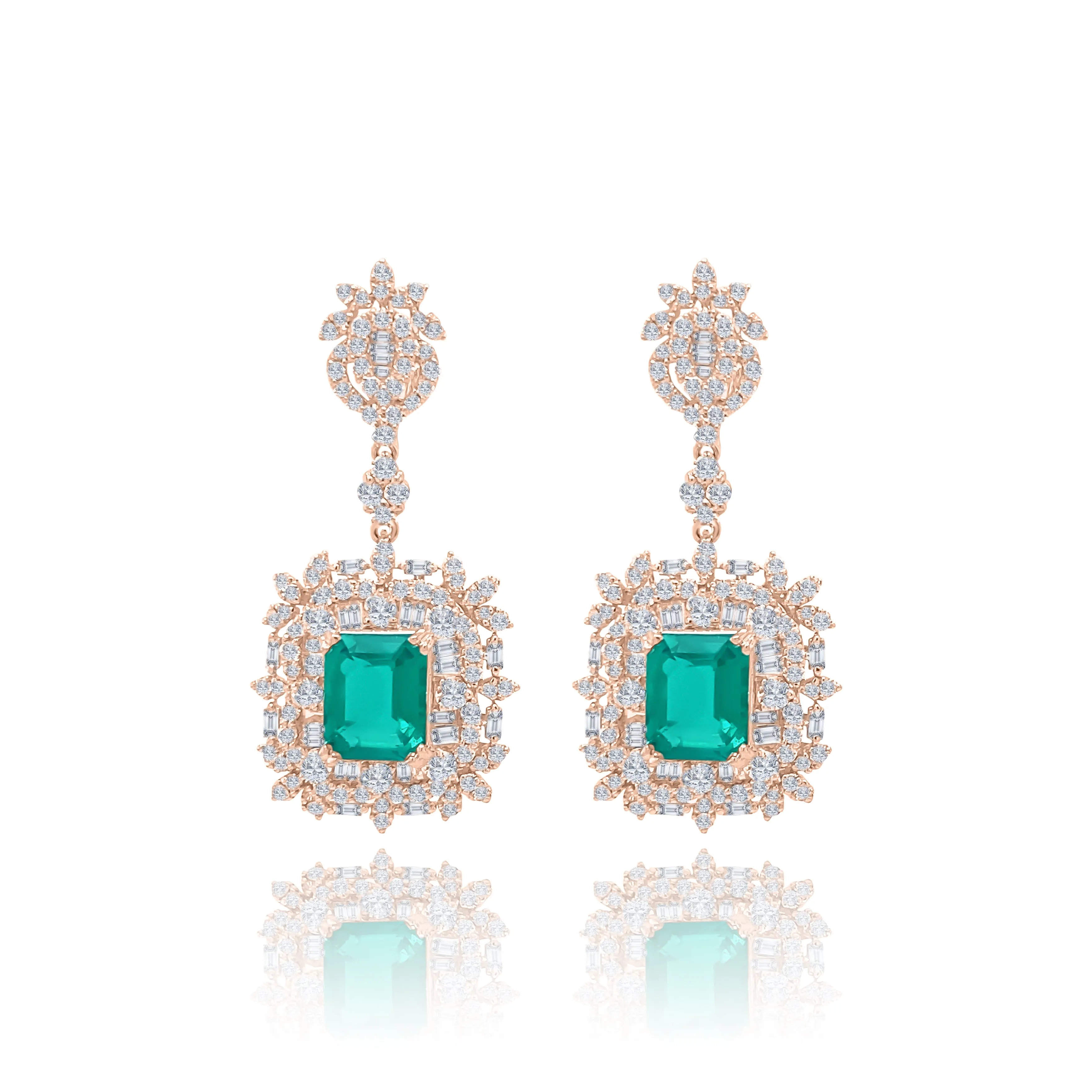 Emeralds & Diamonds "Athens" Earrings