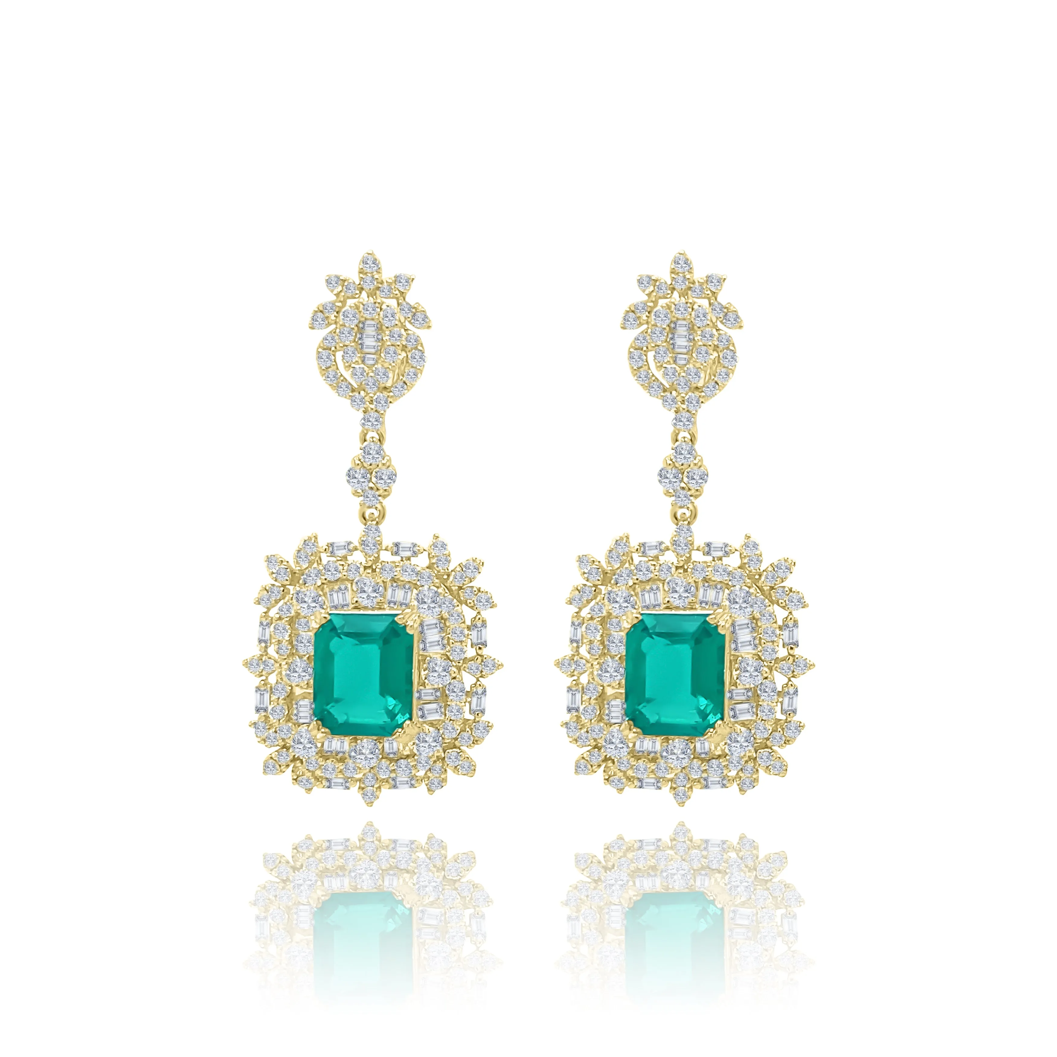 Emeralds & Diamonds "Athens" Earrings