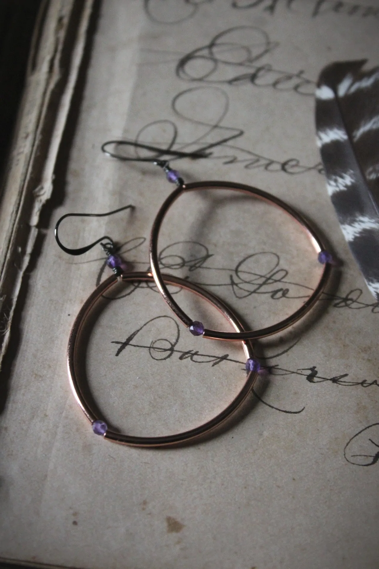 Epoch. Copper Hoop Earrings.