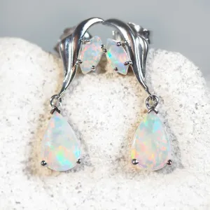 'Erica' White Opal Earrings 14ct White Gold