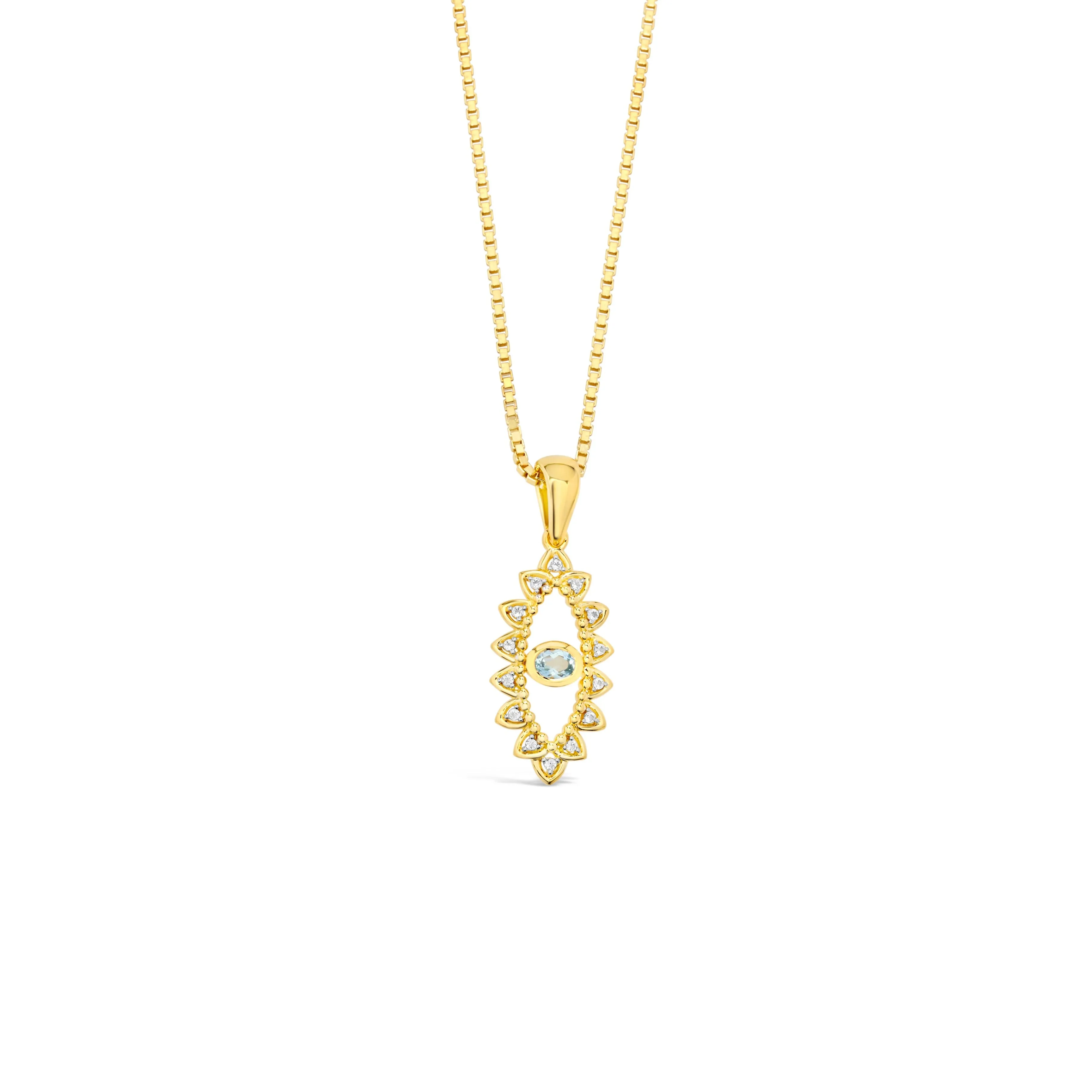 Evil Eye Topaz Pendant Gold Vermeil