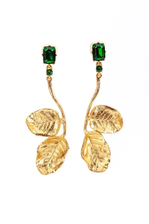 Falling Leaf Crystal Earrings