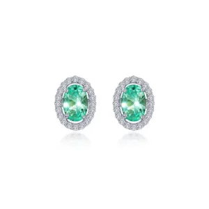 Fancy Lab-Grown Sapphire Halo Stud Earrings