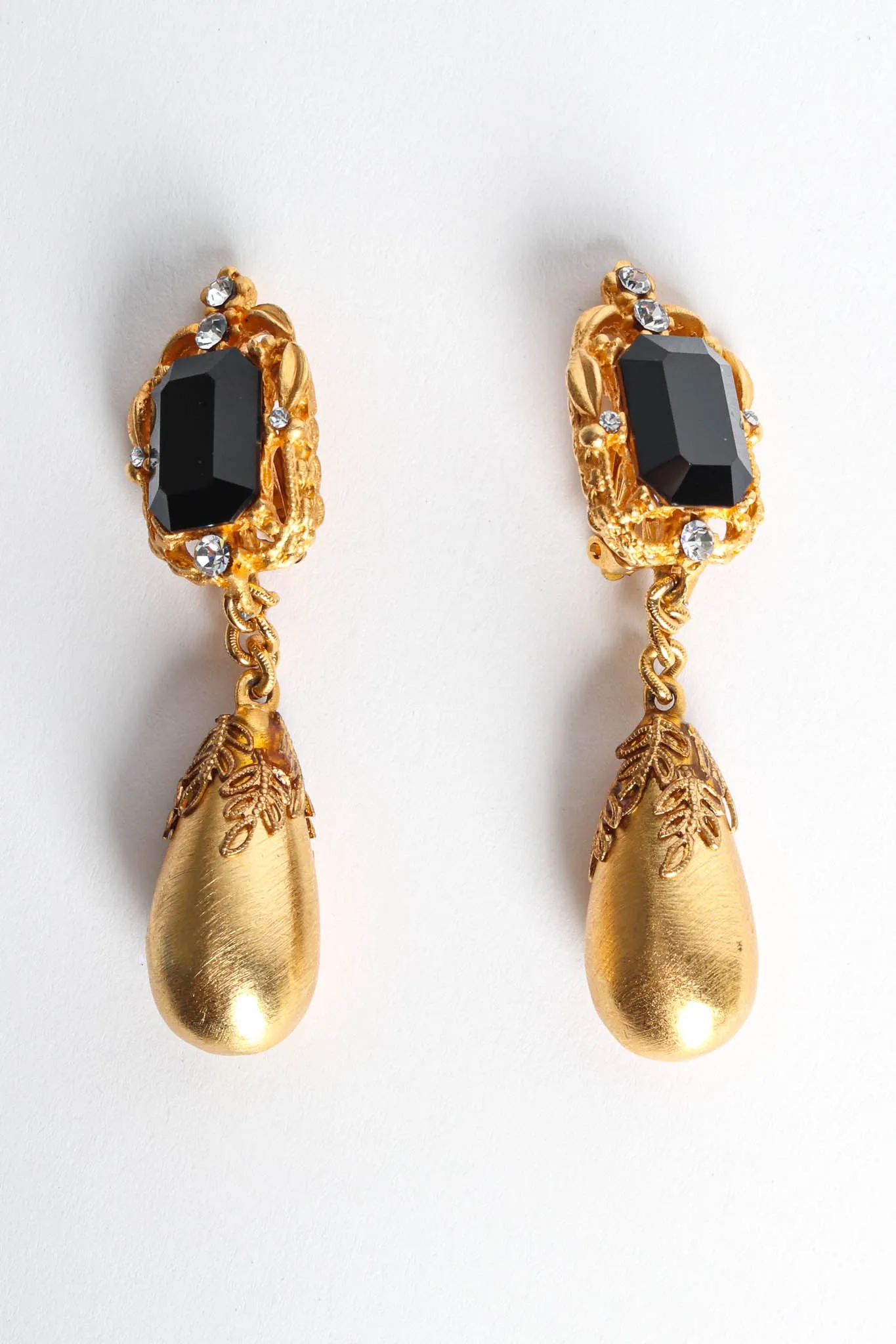Filigree Rhinestone Drop Earrings