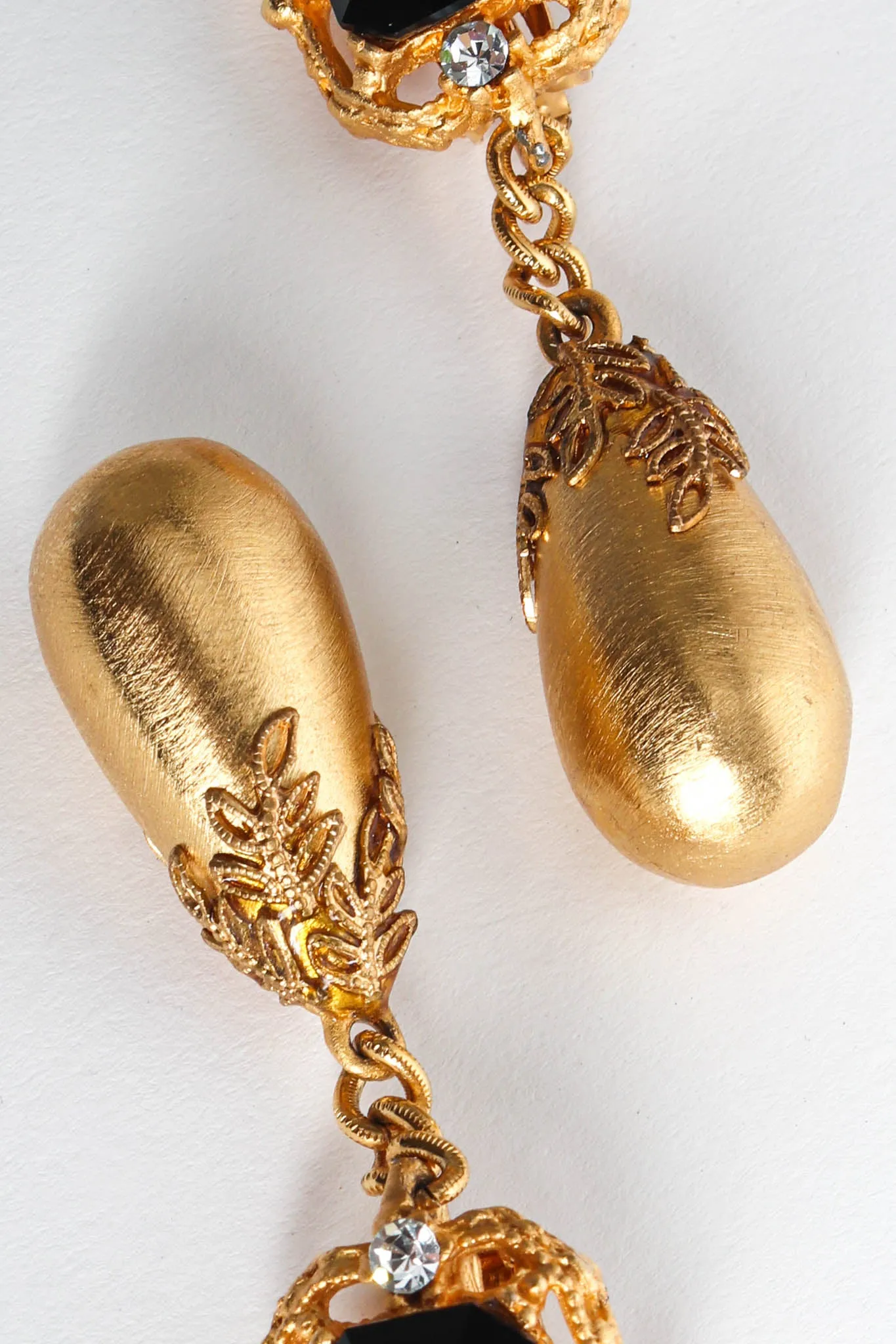 Filigree Rhinestone Drop Earrings