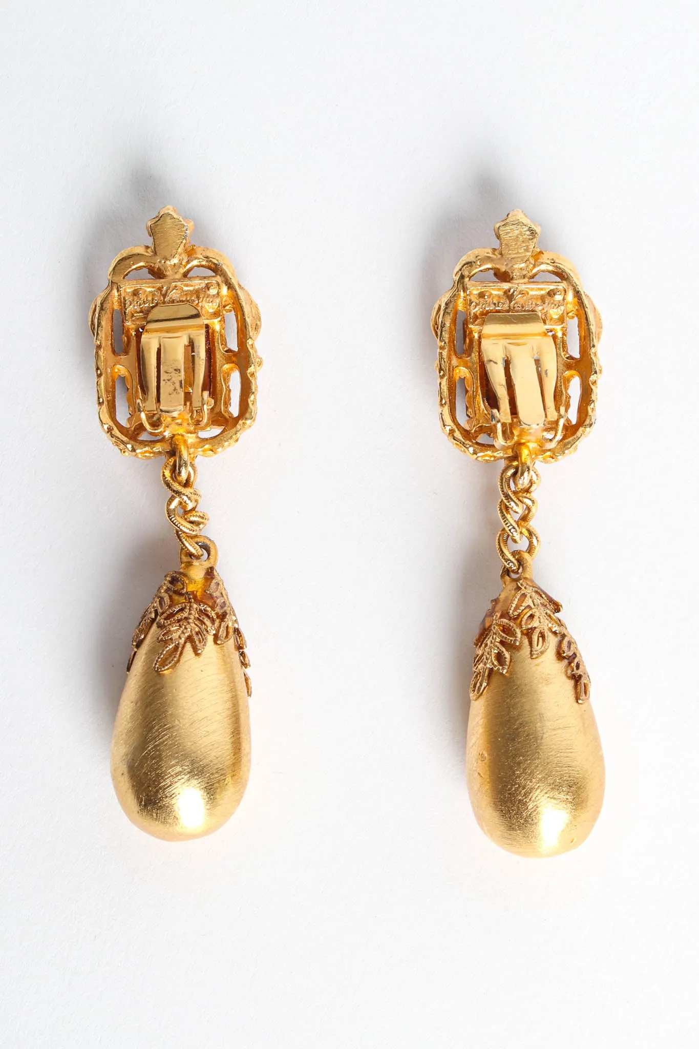 Filigree Rhinestone Drop Earrings