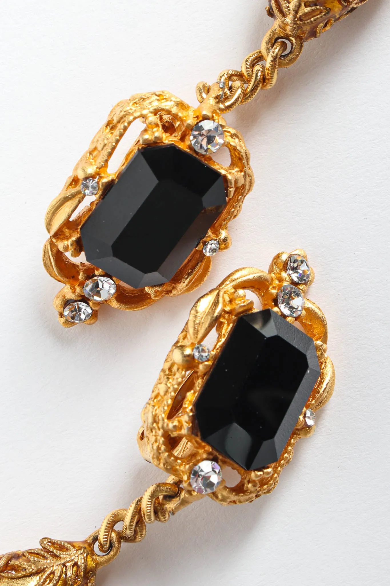 Filigree Rhinestone Drop Earrings