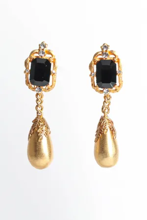 Filigree Rhinestone Drop Earrings