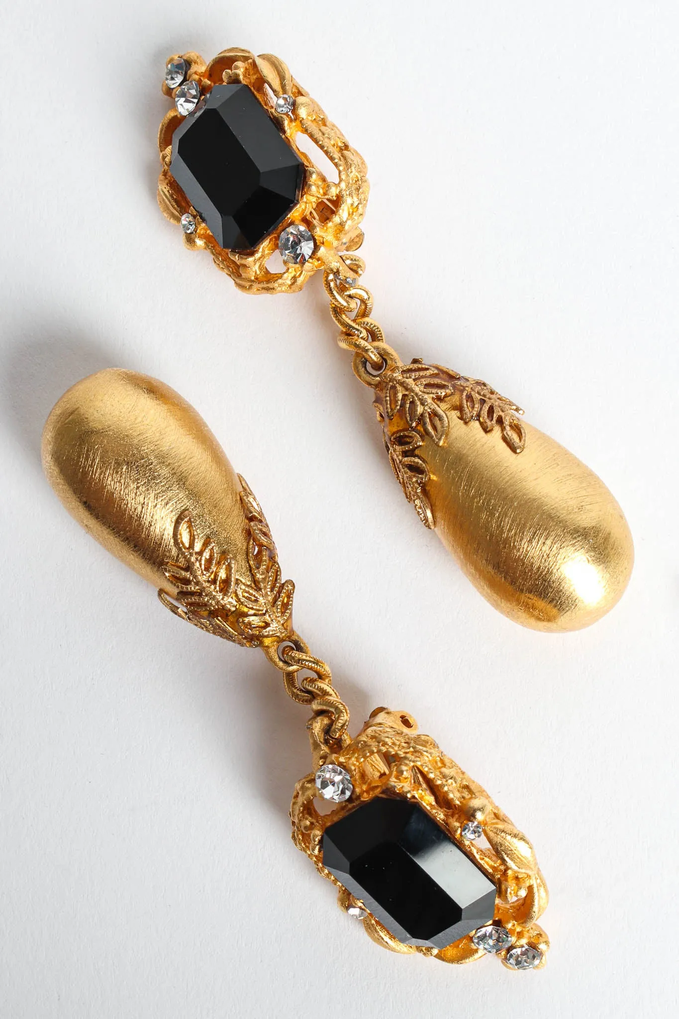Filigree Rhinestone Drop Earrings