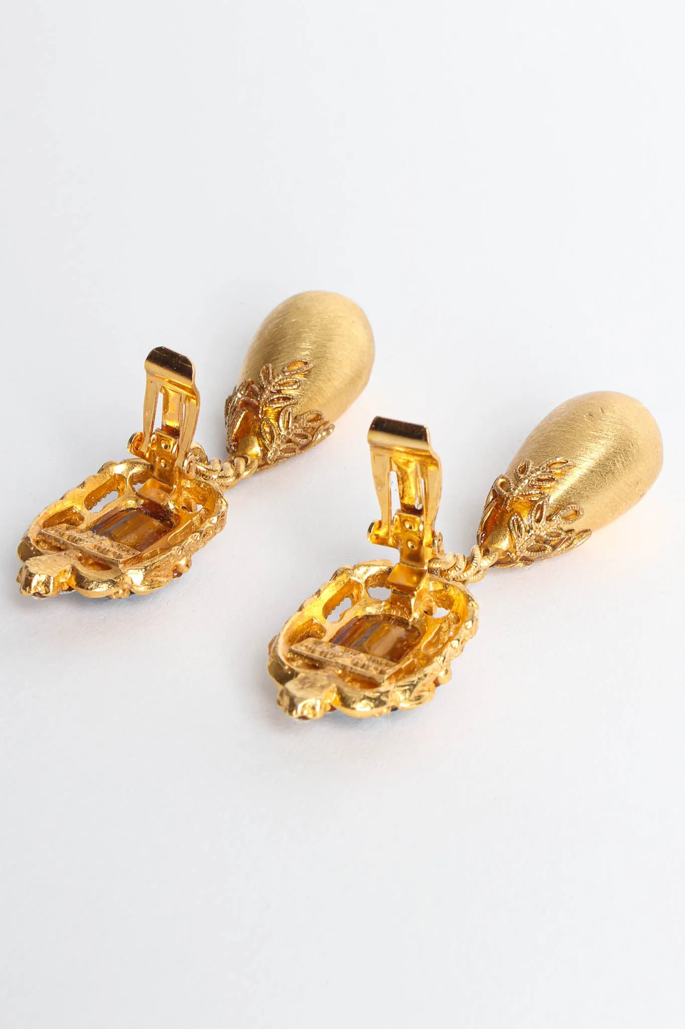 Filigree Rhinestone Drop Earrings