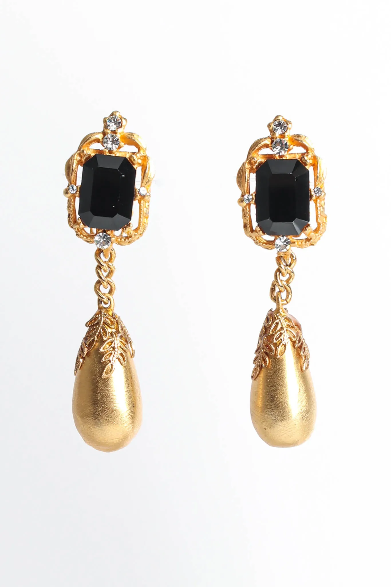 Filigree Rhinestone Drop Earrings