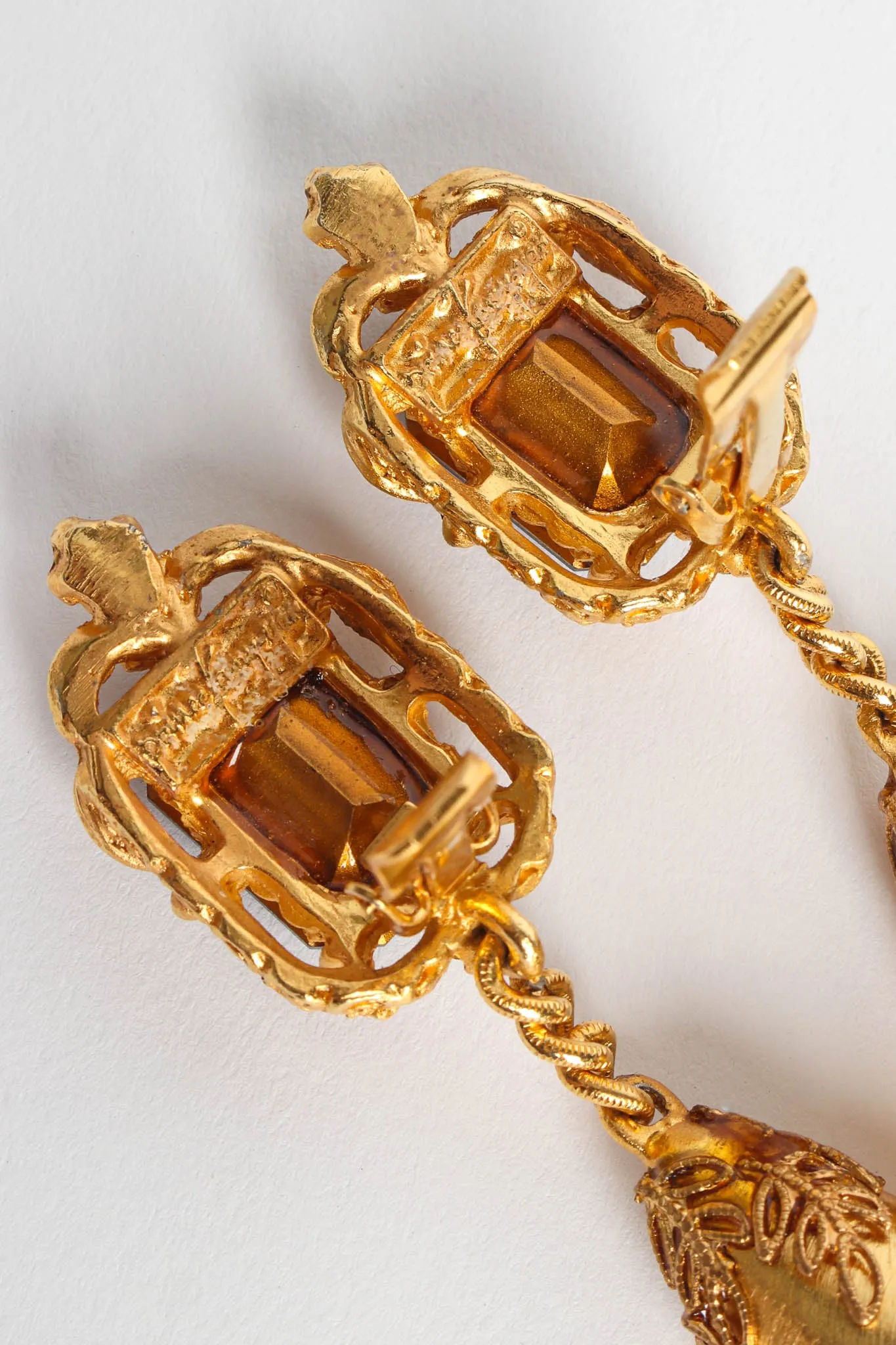 Filigree Rhinestone Drop Earrings