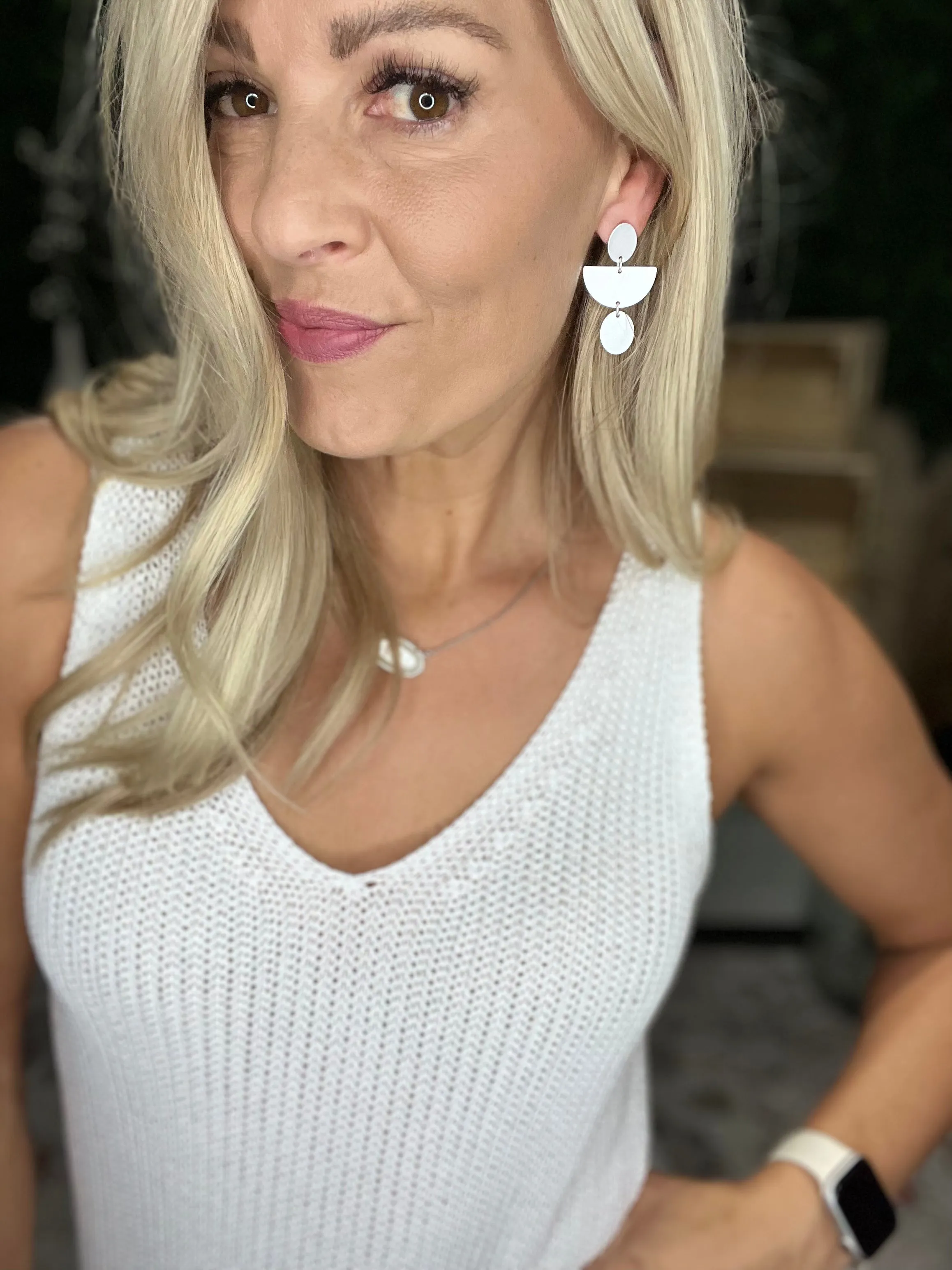 Finn Drop Earrings, Matte Silver