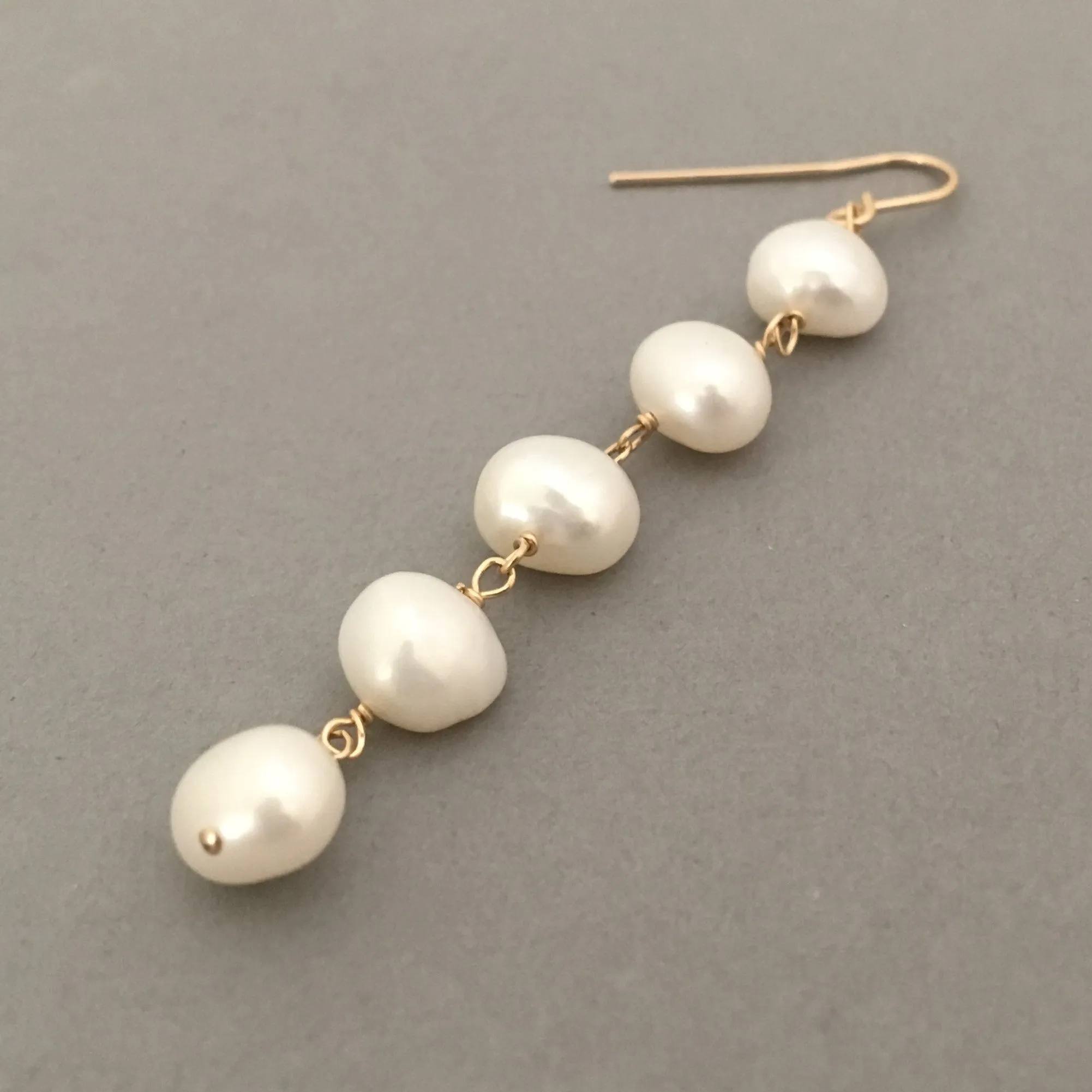 Five Pearl Drop Earrings