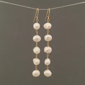 Five Pearl Drop Earrings