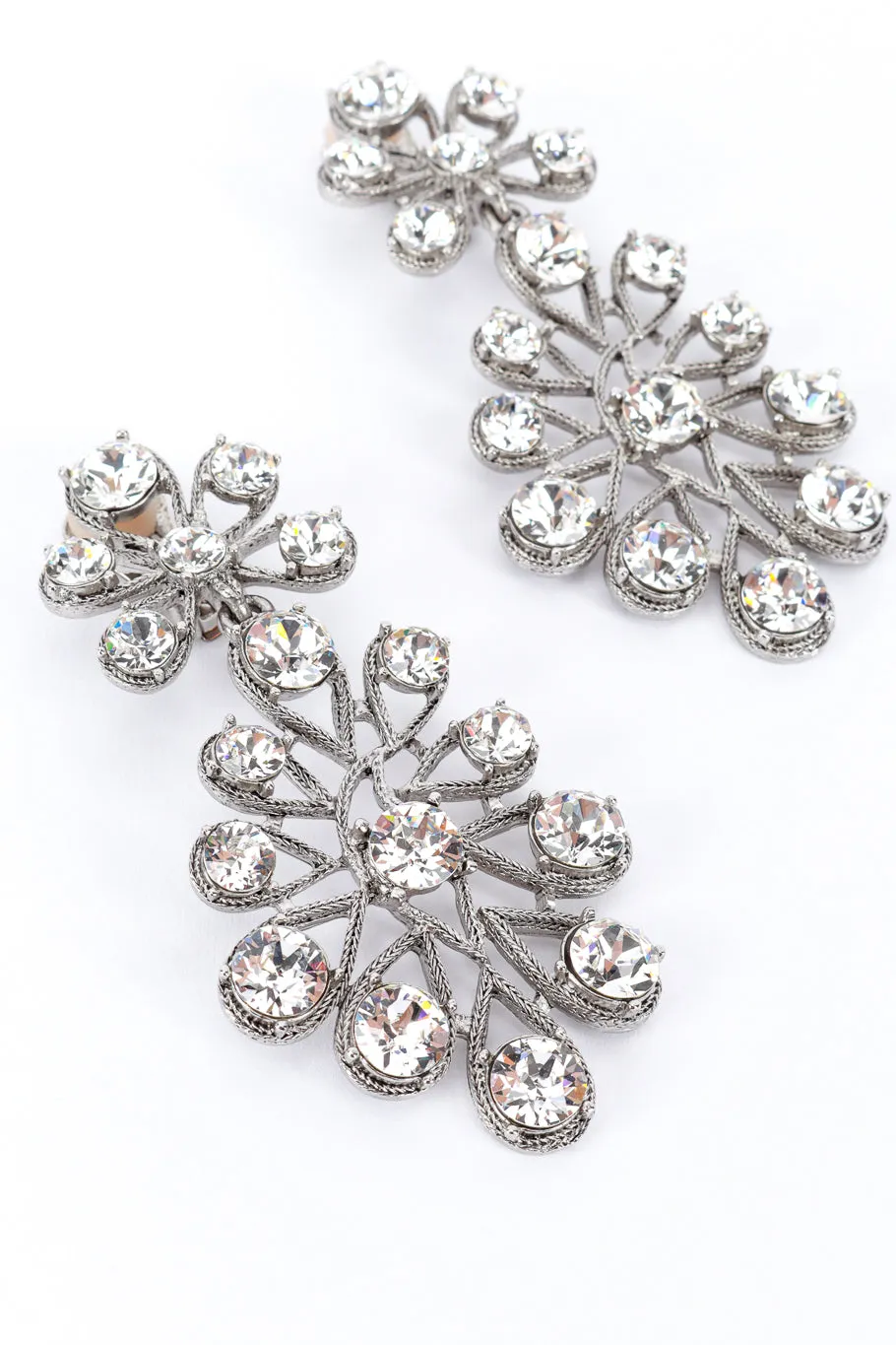 Floral Crystal Drop Earrings