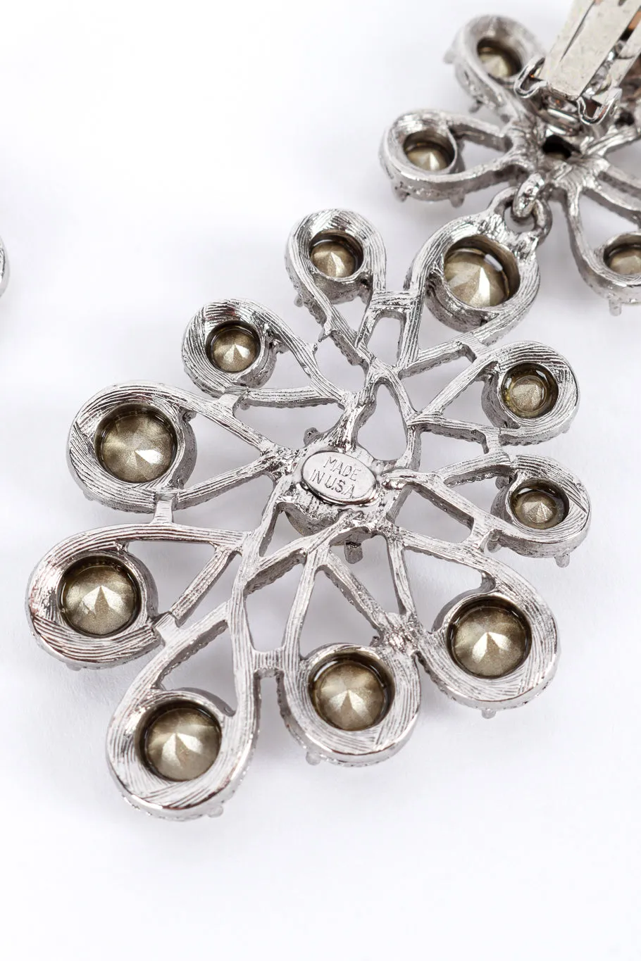 Floral Crystal Drop Earrings