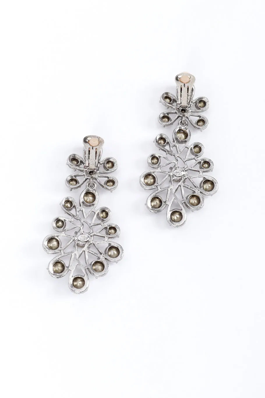 Floral Crystal Drop Earrings