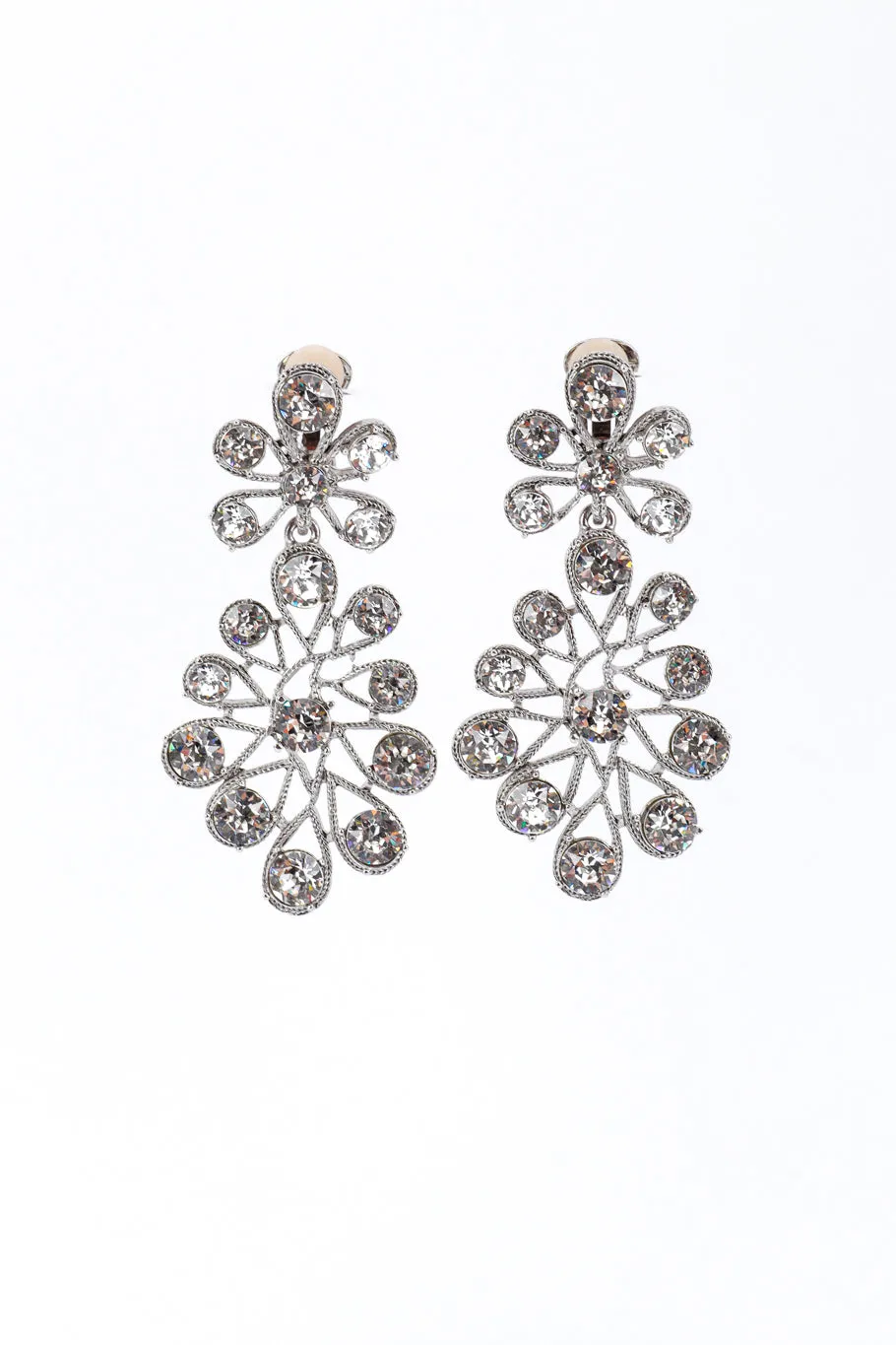 Floral Crystal Drop Earrings