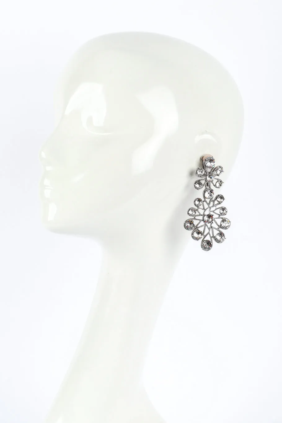 Floral Crystal Drop Earrings