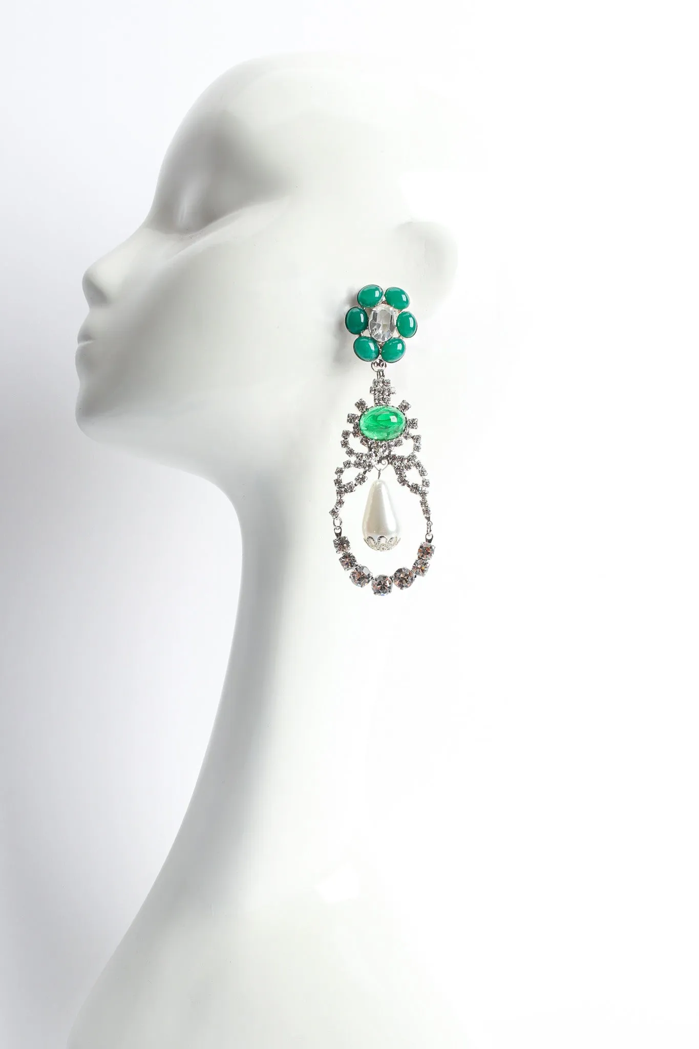 Floral Crystal Pearl Earrings